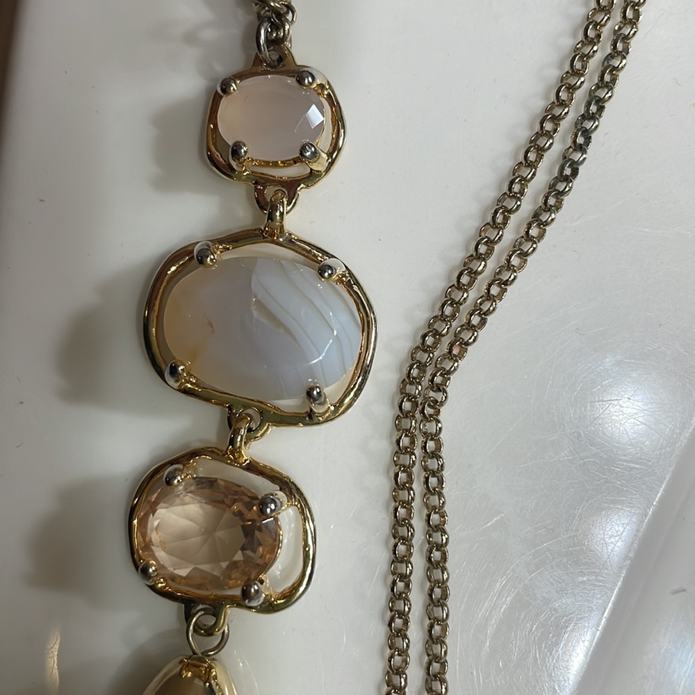 Gold Tone Tasseled Necklace, Approximately 34” - Picture 4 of 4